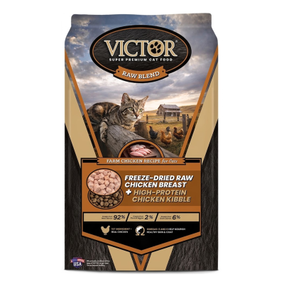 VICTOR® DRY SUPER PREMIUM CAT FOOD - RAW BLEND - FARM CHICKEN RECIPE FOR CATS