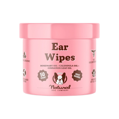 NATURAL DOG COMPANY® EAR WIPES FOR DOGS – 50 COUNT