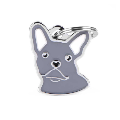 MYFAMILY® FRIENDS GREY FRENCH BULLDOG DOG TAG