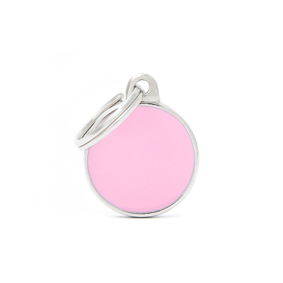 MYFAMILY® BASIC HANDMADE SMALL PINK CIRCLE ID TAG