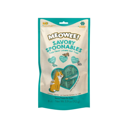 MEOWEE! ™ TREATS FOR CATS - SAVORY SPOONABLES - DUCK, RABBIT, & BEEF - 8 PACK - 112 GR